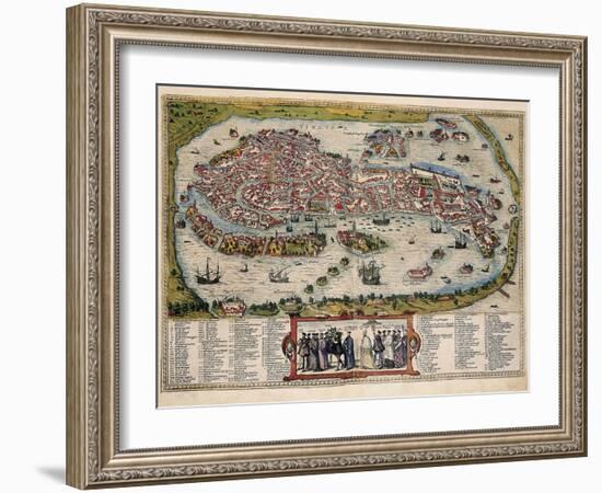 Map of Venice-Abraham Ortelius-Framed Art Print