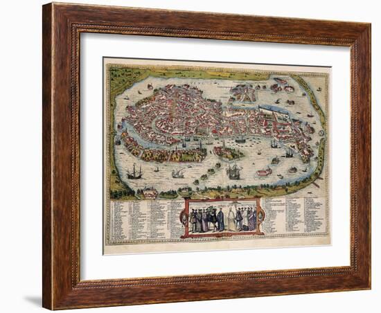 Map of Venice-Abraham Ortelius-Framed Art Print