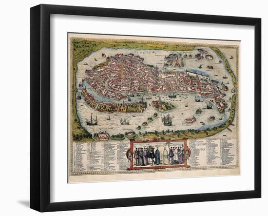 Map of Venice-Abraham Ortelius-Framed Art Print