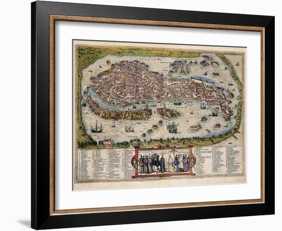 Map of Venice-Abraham Ortelius-Framed Art Print