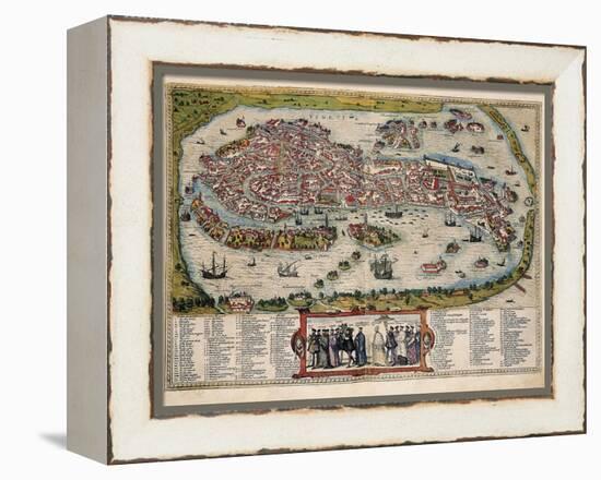 Map of Venice-Abraham Ortelius-Framed Stretched Canvas