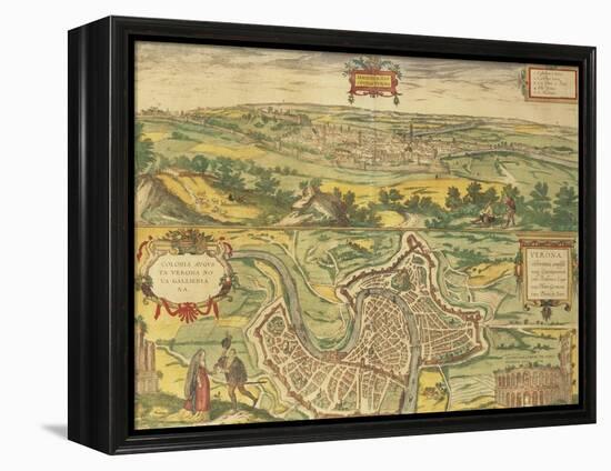 Map of Verona from Civitates Orbis Terrarum-null-Framed Premier Image Canvas