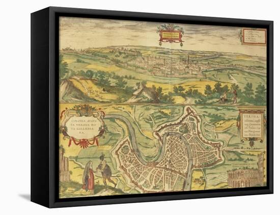 Map of Verona from Civitates Orbis Terrarum-null-Framed Premier Image Canvas