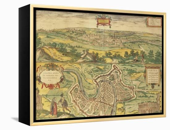 Map of Verona from Civitates Orbis Terrarum-null-Framed Premier Image Canvas