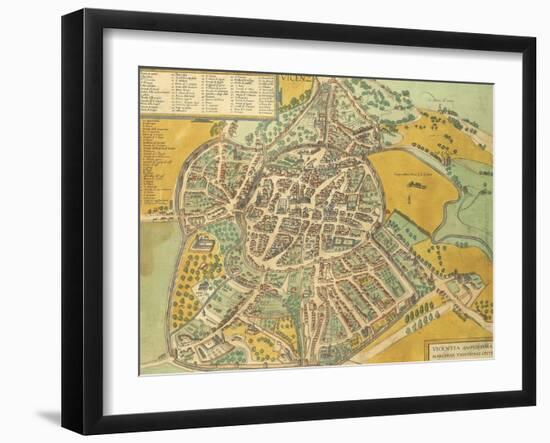 Map of Vicenza from Civitates Orbis Terrarum-null-Framed Giclee Print