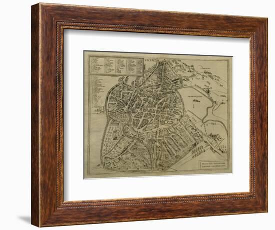 Map of Vicenza, Illustration from 'Civitates Orbis Terrarum', C.1580-Georg Braun-Framed Giclee Print