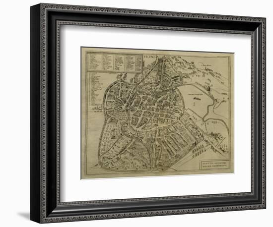 Map of Vicenza, Illustration from 'Civitates Orbis Terrarum', C.1580-Georg Braun-Framed Giclee Print