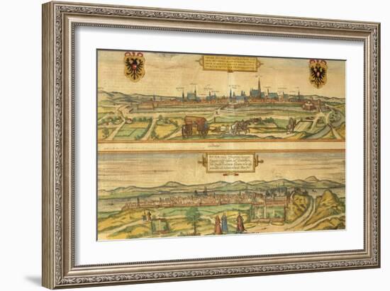 Map of Vienna and Buda from Civitates Orbis Terrarum-null-Framed Giclee Print