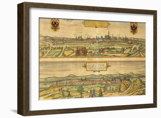 Map of Vienna and Buda from Civitates Orbis Terrarum-null-Framed Giclee Print