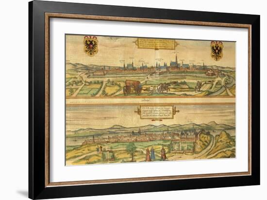 Map of Vienna and Buda from Civitates Orbis Terrarum-null-Framed Giclee Print