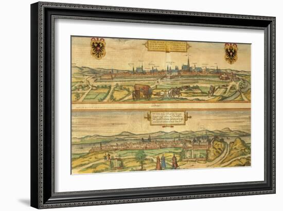 Map of Vienna and Buda from Civitates Orbis Terrarum-null-Framed Giclee Print