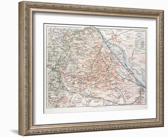 Map of Vienna Austria 1899-null-Framed Giclee Print