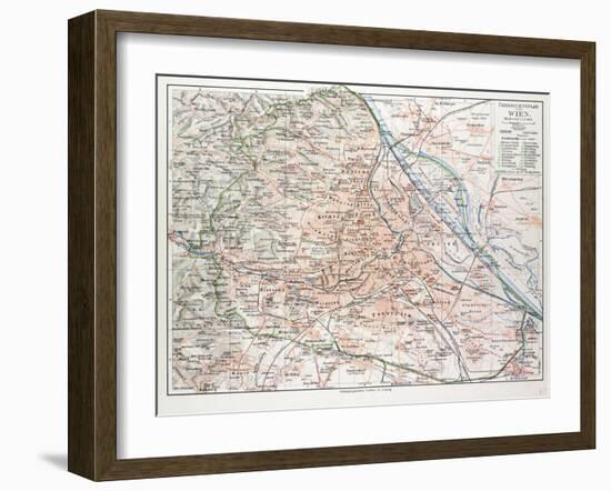Map of Vienna Austria 1899-null-Framed Giclee Print