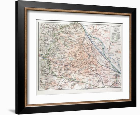 Map of Vienna Austria 1899-null-Framed Giclee Print