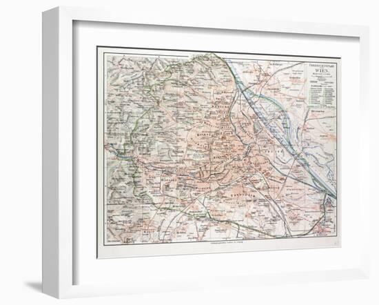 Map of Vienna Austria 1899-null-Framed Giclee Print