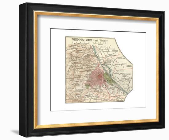 Map of Vienna (C. 1900), Maps-Encyclopaedia Britannica-Framed Giclee Print