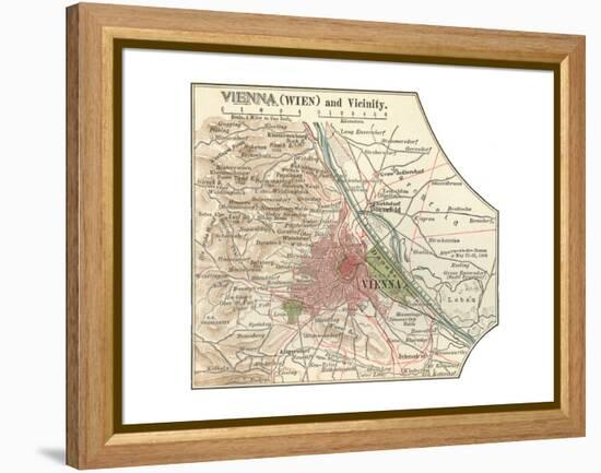 Map of Vienna (C. 1900), Maps-Encyclopaedia Britannica-Framed Premier Image Canvas