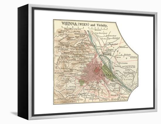 Map of Vienna (C. 1900), Maps-Encyclopaedia Britannica-Framed Premier Image Canvas