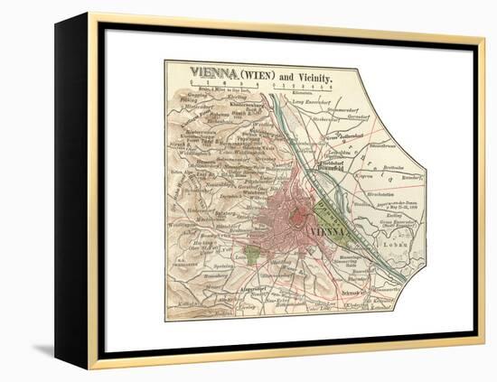 Map of Vienna (C. 1900), Maps-Encyclopaedia Britannica-Framed Premier Image Canvas