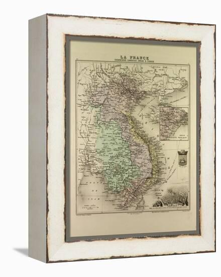 Map of Vietnam Cambodia Thailand Laos 1896-null-Framed Premier Image Canvas