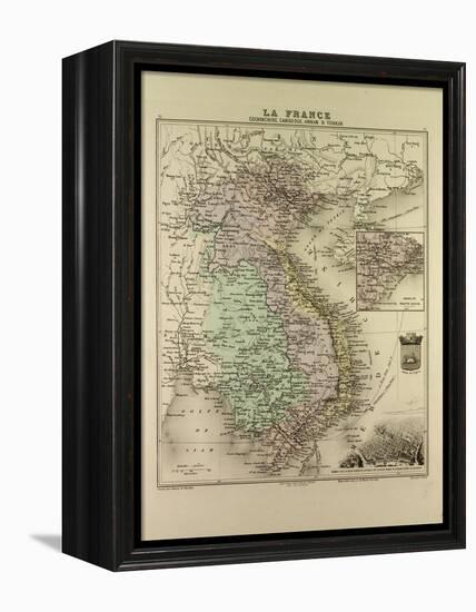 Map of Vietnam Cambodia Thailand Laos 1896-null-Framed Premier Image Canvas