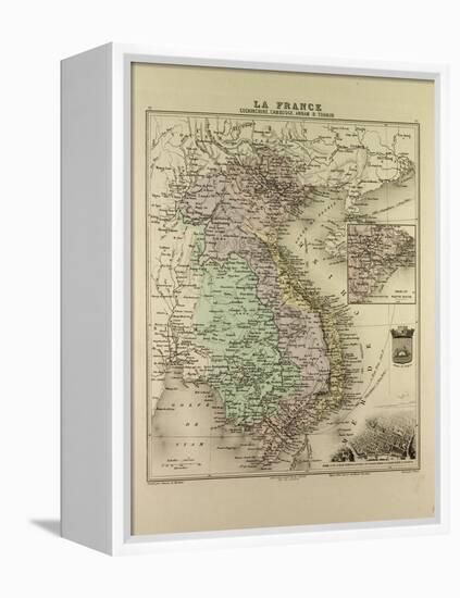 Map of Vietnam Cambodia Thailand Laos 1896-null-Framed Premier Image Canvas