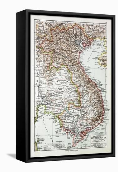 Map of Vietnam Cambodja Laos, 1899-null-Framed Premier Image Canvas