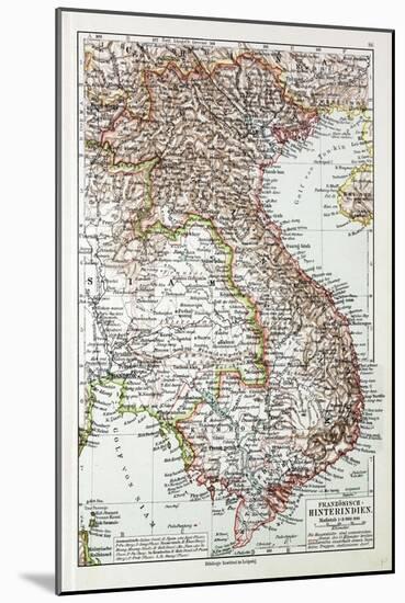 Map of Vietnam Cambodja Laos, 1899-null-Mounted Giclee Print