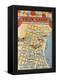 Map of Vieux Carre, New Orleans, Louisiana-null-Framed Stretched Canvas