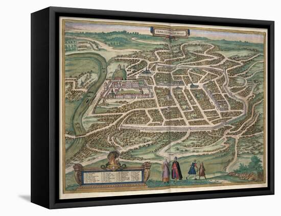 Map of Vilnius, Lithuania, from Civitates Orbis Terrarum by Georg Braun-Joris Hoefnagel-Framed Premier Image Canvas