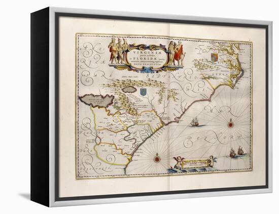 Map of Virginia and Florida, 1667-Joan Blaeu-Framed Premier Image Canvas