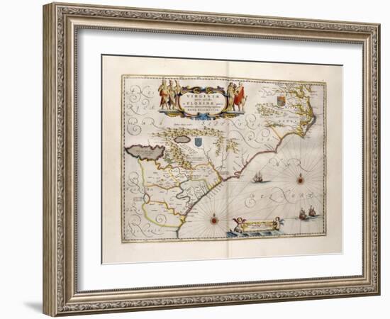 Map of Virginia and Florida, 1667-Joan Blaeu-Framed Giclee Print