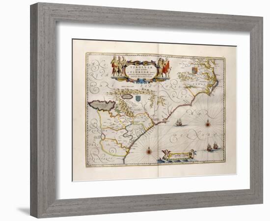 Map of Virginia and Florida, 1667-Joan Blaeu-Framed Giclee Print