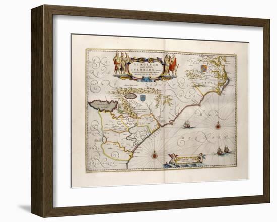 Map of Virginia and Florida, 1667-Joan Blaeu-Framed Giclee Print