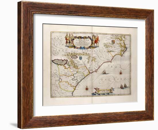 Map of Virginia and Florida, 1667-Joan Blaeu-Framed Giclee Print