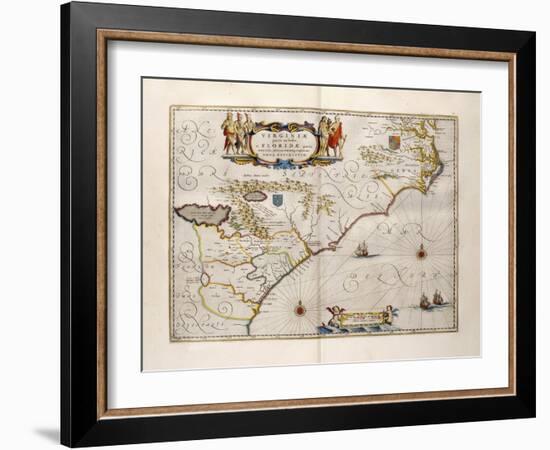 Map of Virginia and Florida, 1667-Joan Blaeu-Framed Giclee Print