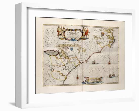 Map of Virginia and Florida, 1667-Joan Blaeu-Framed Giclee Print