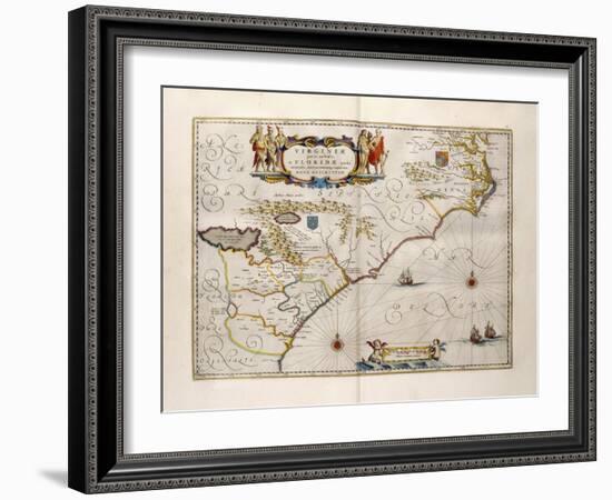 Map of Virginia and Florida, 1667-Joan Blaeu-Framed Giclee Print