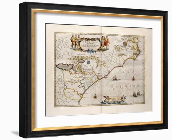 Map of Virginia and Florida, 1667-Joan Blaeu-Framed Giclee Print