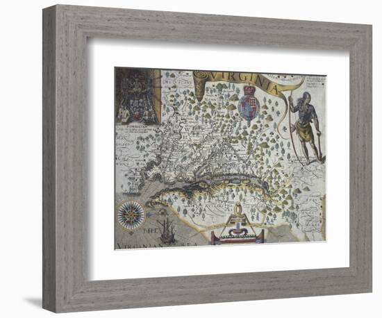 Map of Virginia: Inset-null-Framed Giclee Print