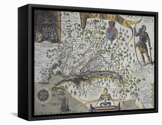 Map of Virginia: Inset-null-Framed Premier Image Canvas