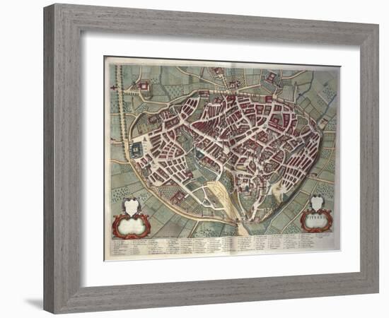 Map of Viterbo from Theatrum Civitatum Et Admirandorum Italiae-Joan Blaeu-Framed Giclee Print