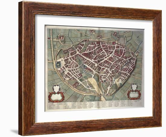 Map of Viterbo from Theatrum Civitatum Et Admirandorum Italiae-Joan Blaeu-Framed Giclee Print