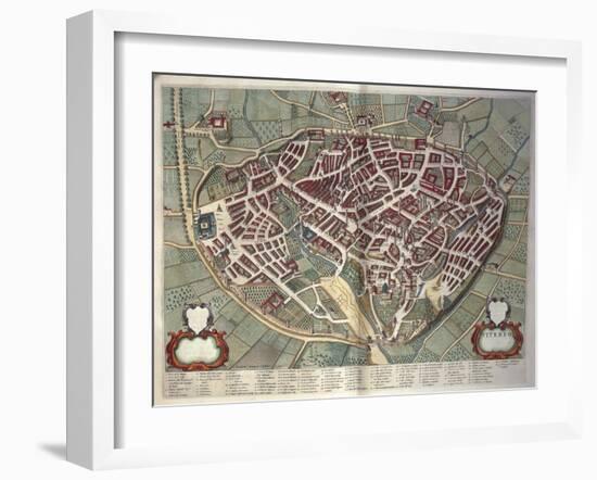 Map of Viterbo from Theatrum Civitatum Et Admirandorum Italiae-Joan Blaeu-Framed Giclee Print