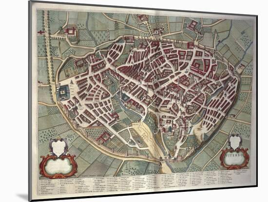 Map of Viterbo from Theatrum Civitatum Et Admirandorum Italiae-Joan Blaeu-Mounted Giclee Print