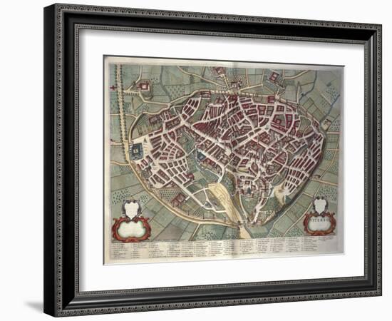 Map of Viterbo from Theatrum Civitatum Et Admirandorum Italiae-Joan Blaeu-Framed Giclee Print