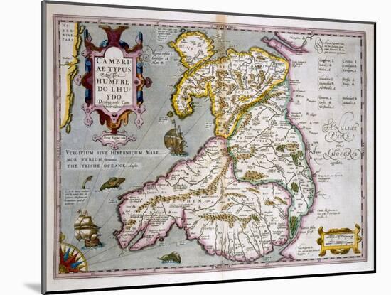 Map of Wales, Published c.1630-Jodocus Hondius-Mounted Giclee Print