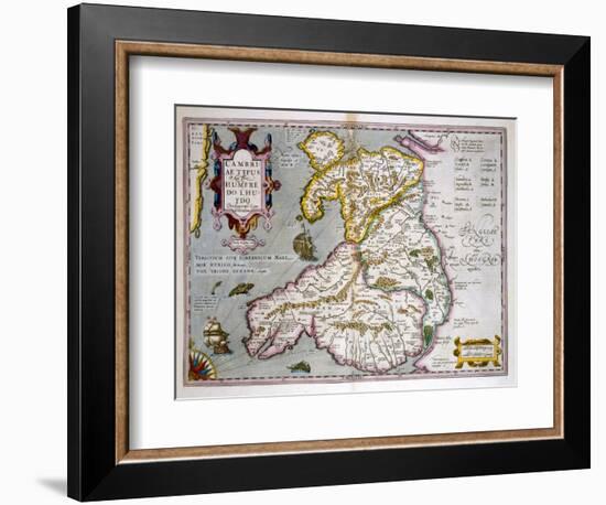 Map of Wales, Published c.1630-Jodocus Hondius-Framed Giclee Print