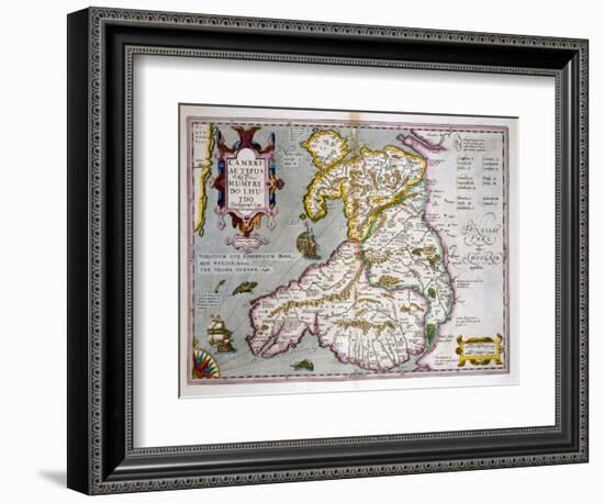 Map of Wales, Published c.1630-Jodocus Hondius-Framed Giclee Print