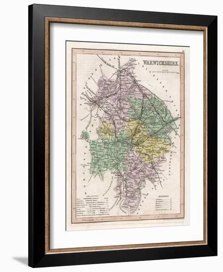 Map of Warwickshire-James Archer-Framed Art Print